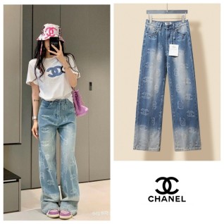 CHANEL 샤넬 24FW 그라데이션 전판 로고 스트레이트 팬츠