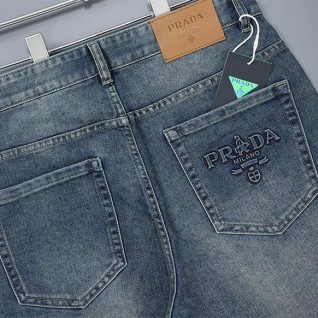 [PRADA] 프라다 밀라노 엠보자수 워싱 데님 팬츠