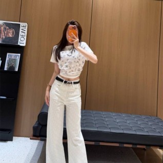 [DIOR] 크리스찬 디올 샤이닝 오블리크 와이드 데님 팬츠(크리스탈 CD 벨트 포함)